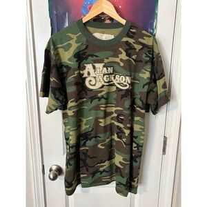 Alan Jackson Mens XL Camo Graphic T-Shirt Country Music Woodland Camouflage Tee